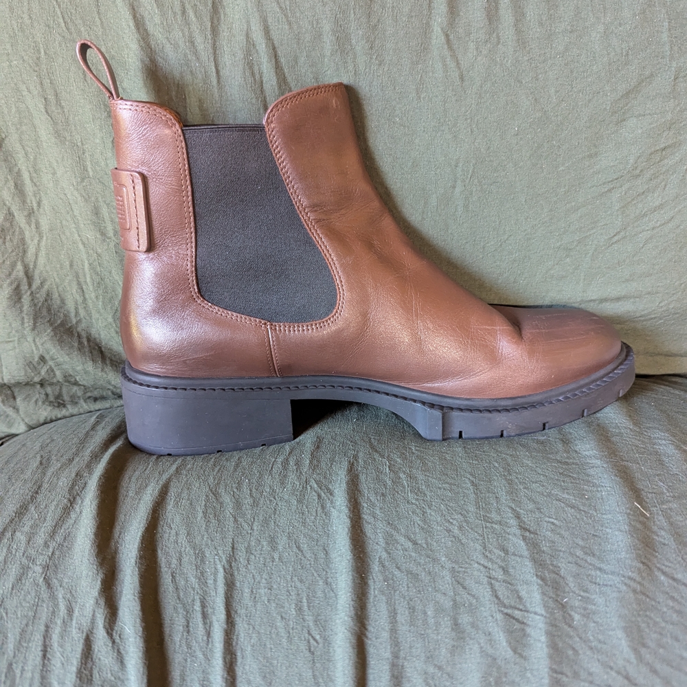 Coach Brown Leather Ankle Boots - Picture 5 of 9